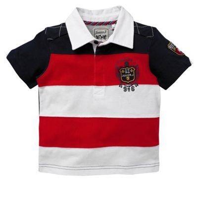 Red block rugby shirt
