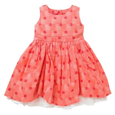 Pink patterned woven dress