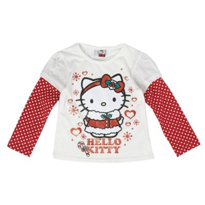 Character White Hello Kitty long sleeved t-shirt