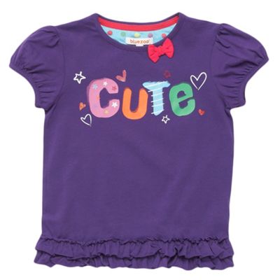 bluezoo Girls purple cute t-shirt