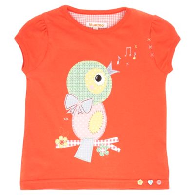 bluezoo Girls red bird t-shirt