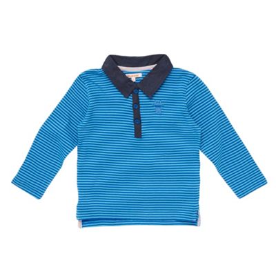 bluezoo Blue striped boys rugby shirt