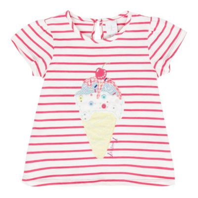 Girls pink striped ice cream t-shirt
