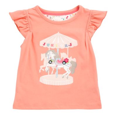 Girls peach carousel t-shirt