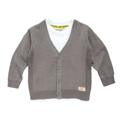 Light brown boys t-shirt and cardigan set