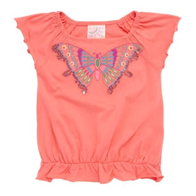 Butterfly by Matthew Williamson Girls orange butterfly t-shirt