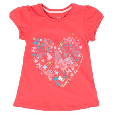 Butterfly by Matthew Williamson Girls pink butterfly print charity t-shirt