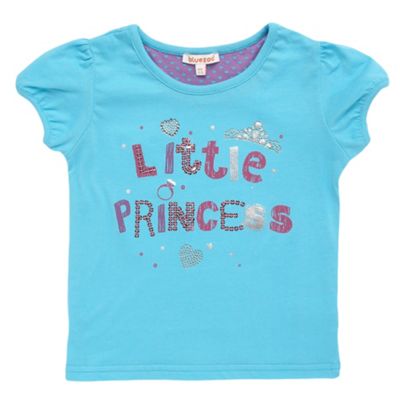 bluezoo Girls aqua little princess t-shirt