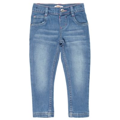 Girls Blue Stonewashed Skinny Jeans