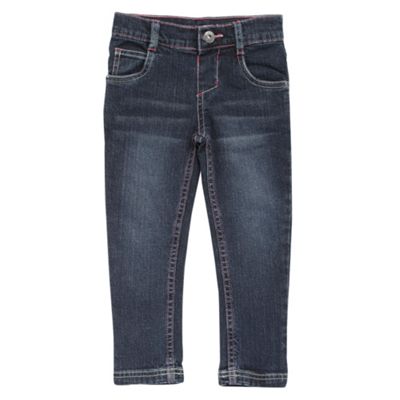 Girls dark blue stonewashed skinny jeans