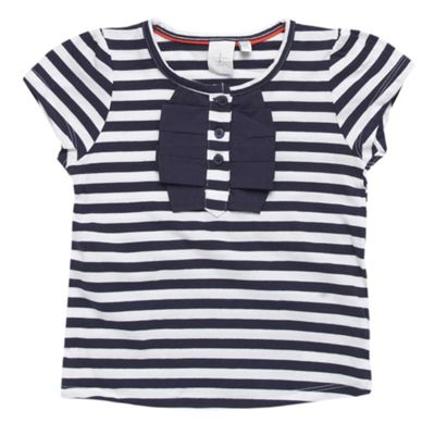 Girls navy striped t-shirt