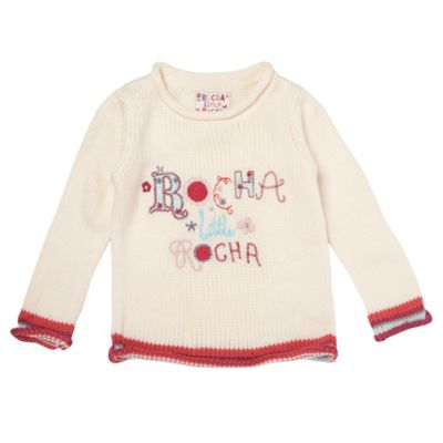 Girls Cream Logo Jumper