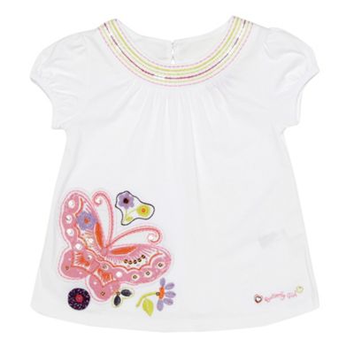 Butterfly by Matthew Williamson Girls white butterfly print t-shirt