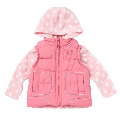 Girls pink gilet and hooded fleece