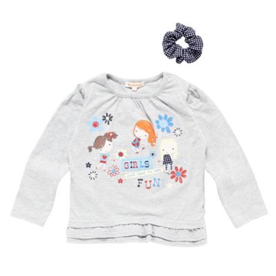 Girls print frill t-shirt