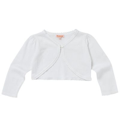Girls white knitted cardigan