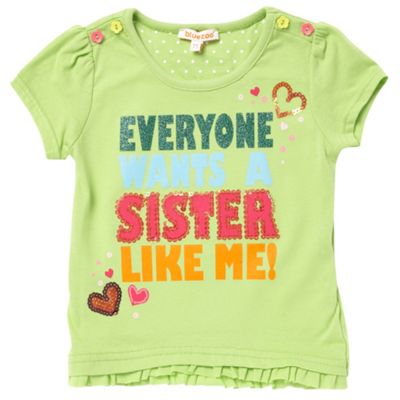 bluezoo Girls lime Sister Like Me t-shirt