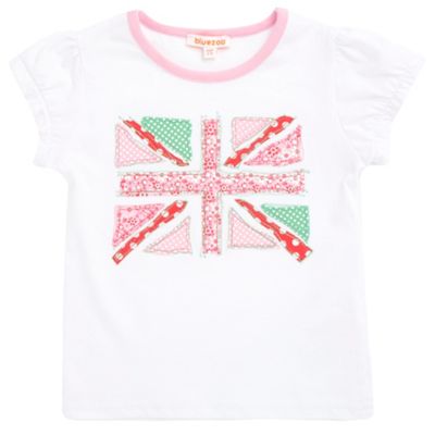 bluezoo Girls white Union Jack t-shirt