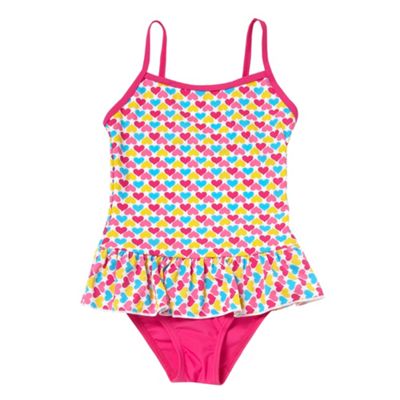 Girls pink heart swimsuit