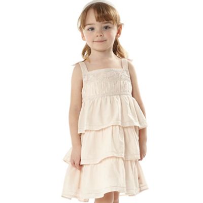 Girl's light pink woven dress and headband                                                                                      