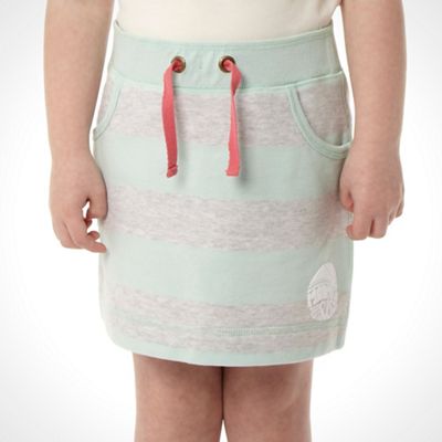 Girl's aqua striped sweat skirt                                                                                                 