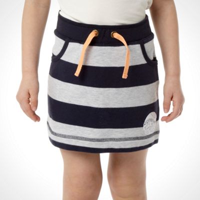Girl's navy striped sweat skirt                                                                                                 