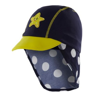Girl's navy applique starfish swim hat                                                                                          