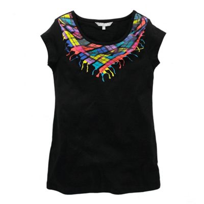 Black scarf print t-shirt