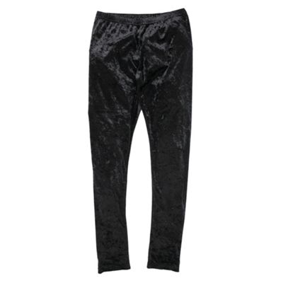 Black velvet leggings