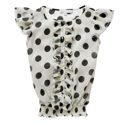 White chiffon spot blouse