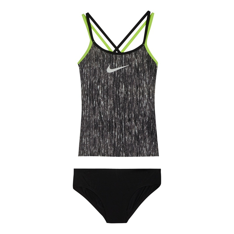 Nike - 'Girls' Grey Logo Print Tankini Top And Bottoms Set Review