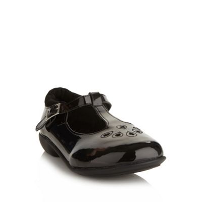 Girl's black patent T-bar strap shoes                                                                                           