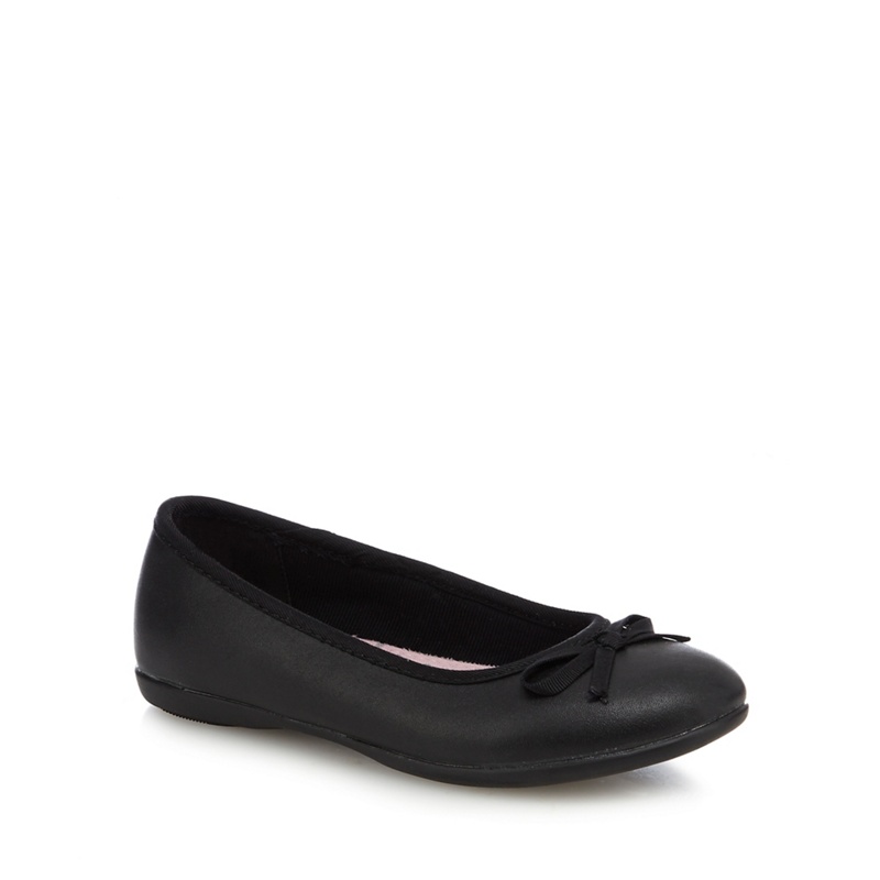 Debenhams - Girls' Black Scuff Resistant Leather Ballet Pump School Shoes Review