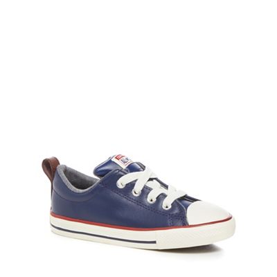 Converse - Boys' leather navy 'Chuck Taylor' lace up trainers