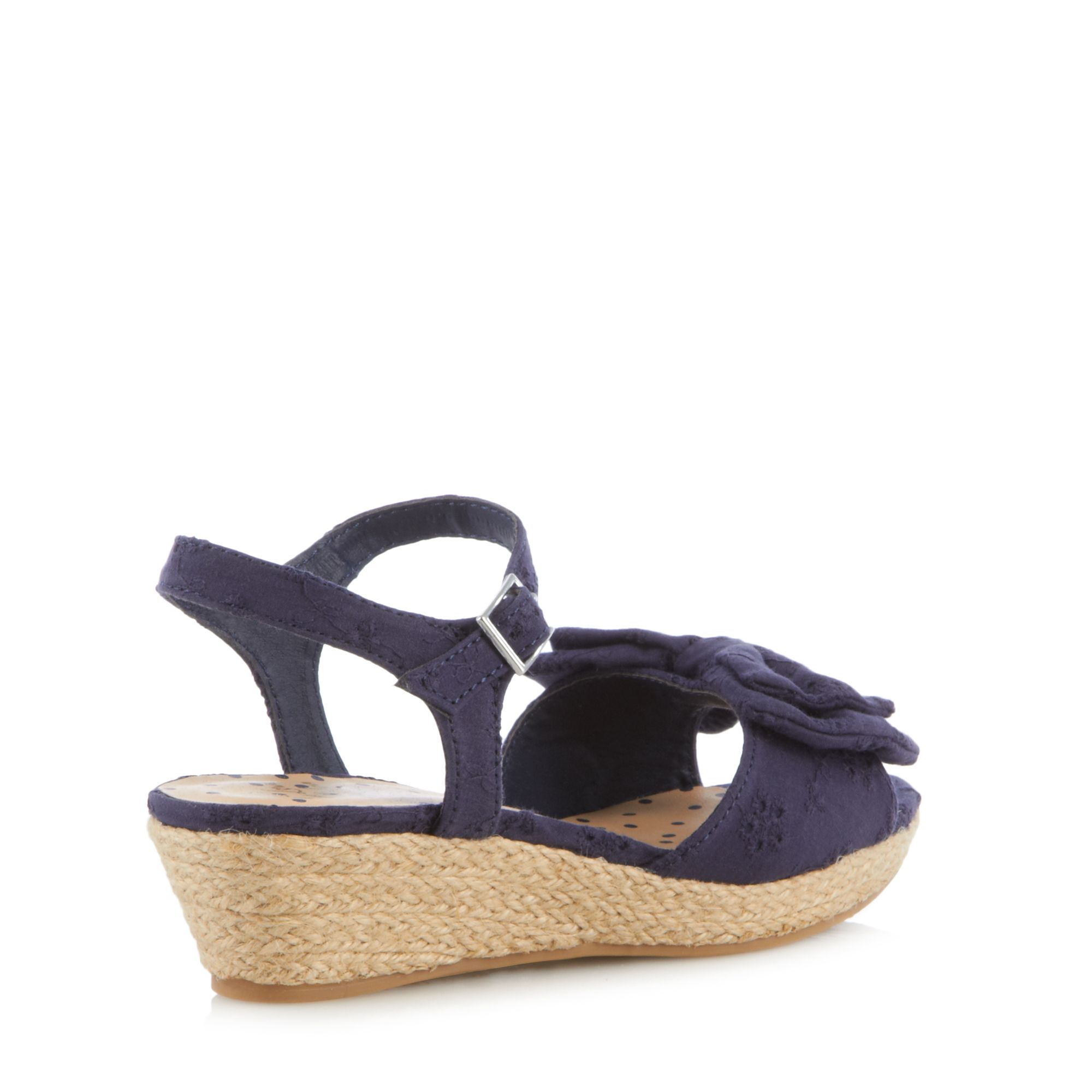 Bluezoo Girl's Navy Broderie Bow Wedge Sandals From Debenhams eBay