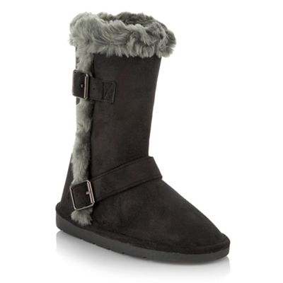 Girl's black buckled pull-on boots-size 13 younger                                                                              