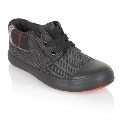 Boys grey herringbone casual shoes