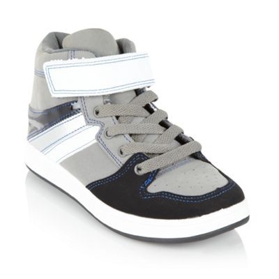 Boys grey high top trainers