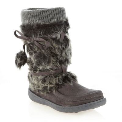 Girls dark grey eskimo boots