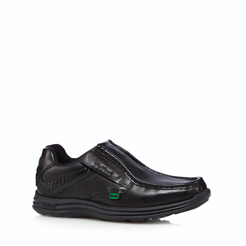 Kickers - Boy's Black Leather Slip On Shoes Review