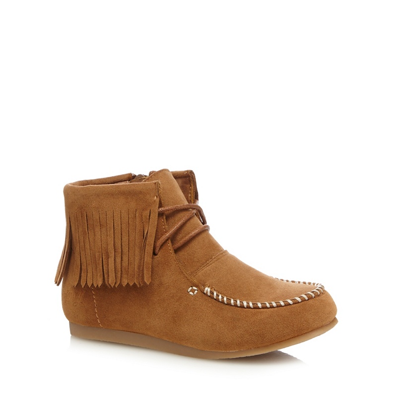 Mantaray - Girls' Tan Fringed Ankle Boots Review