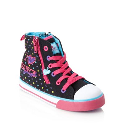 Pineapple girls' black patterned high top trainers                                                                              