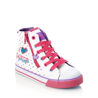 Pineapple girls' white patterned high top trainers                                                                              