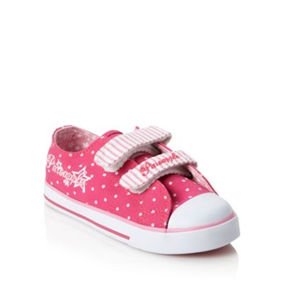 Pineapple girls' pink rip tape canvas trainers                                                                                  