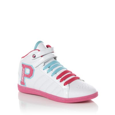 Girl's white 'Tia' hi top trainers                                                                                              