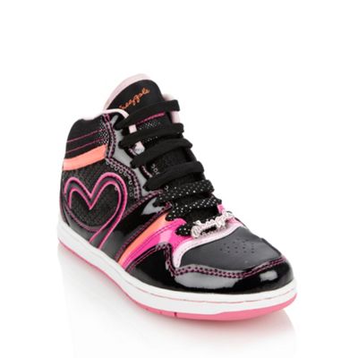Pineapple girl's black sequinned high top trainers                                                                              