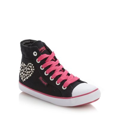Pineapple girls' black studded high top trainers                                                                                
