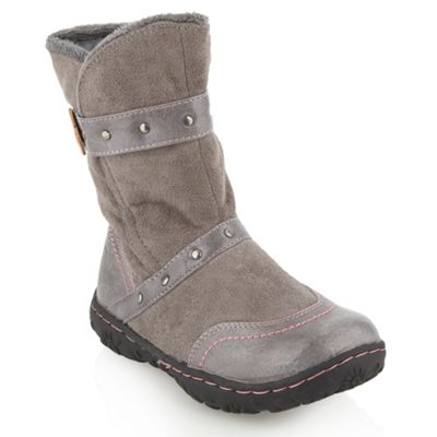 Girls grey flower boots