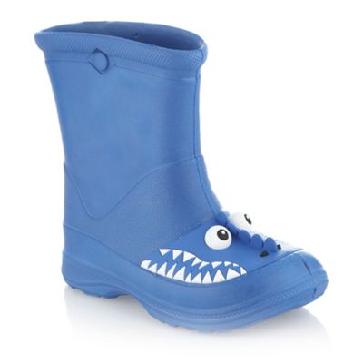 Boy's blue dinosaur wellies
