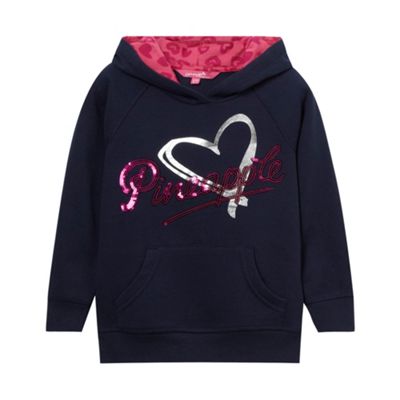 Girl's navy heart logo hoodie                                                                                                   
